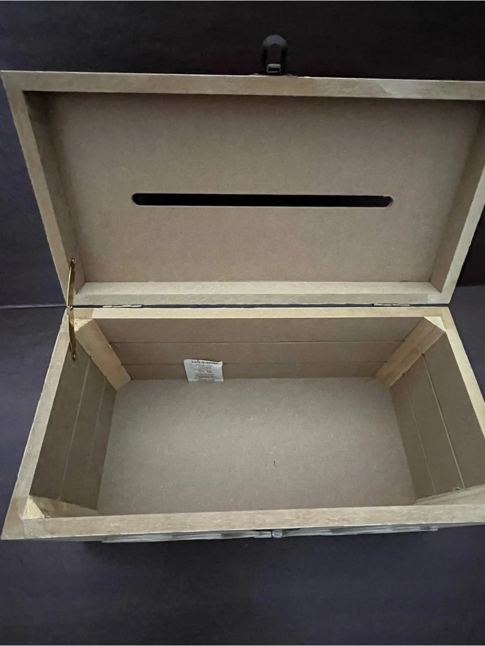 Natural Wood Card Box with White 'Cards' Script